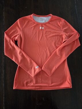 Under Armour Women's Long Sleeve Crew - Coral All Season Gear Stay Cool